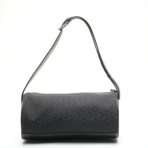 CELINE C Macadam Drum Canvas Shoulder Bag black WS25281