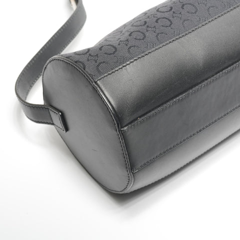 CELINE C Macadam Drum Canvas Shoulder Bag black WS25281