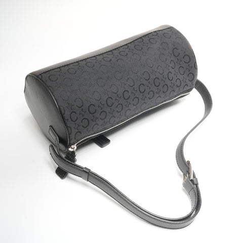 CELINE C Macadam Drum Canvas Shoulder Bag black WS25281