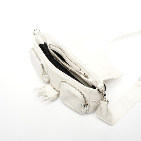 PRADA Sac à bandoulière en cuir nappa blanc WS25282