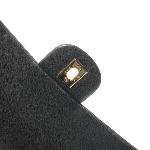 CHANEL Nr. 1 1989-1991 Lammleder Double Flap Matelasse 9,8" Umhängetasche schwarz WS25283