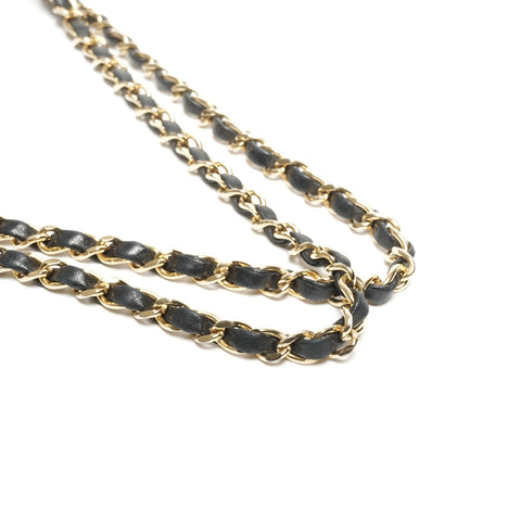 CHANEL No. 1 1989-1991 Lambskin Double Flap Matelasse 9.8" Shoulder Bag black WS25283