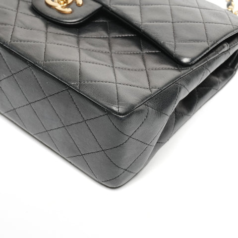 CHANEL Nr. 1 1989-1991 Lammleder Double Flap Matelasse 9,8" Umhängetasche schwarz WS25283