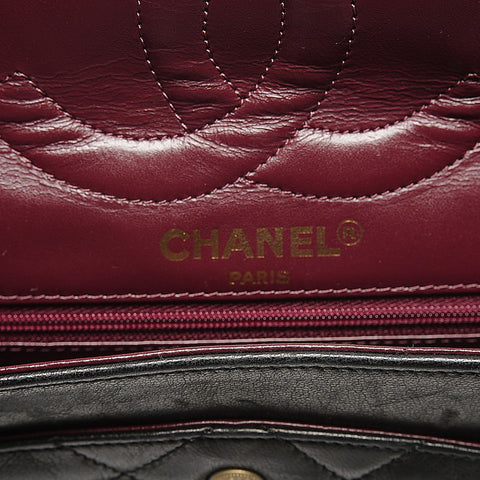 CHANEL No. 3 1994-1996 Paris Limited Edition Double Flap Lambskin Matelasse Shoulder Bag black WS25284