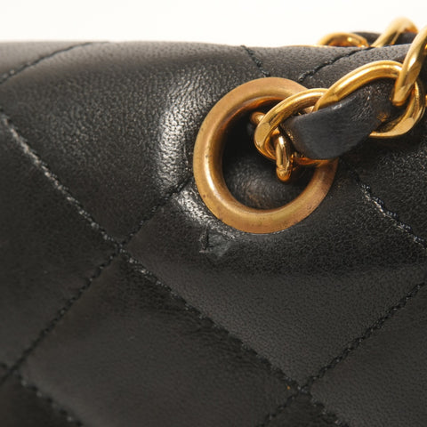 CHANEL No. 3 1994-1996 Paris Limited Edition Double Flap Lambskin Matelasse Shoulder Bag black WS25284