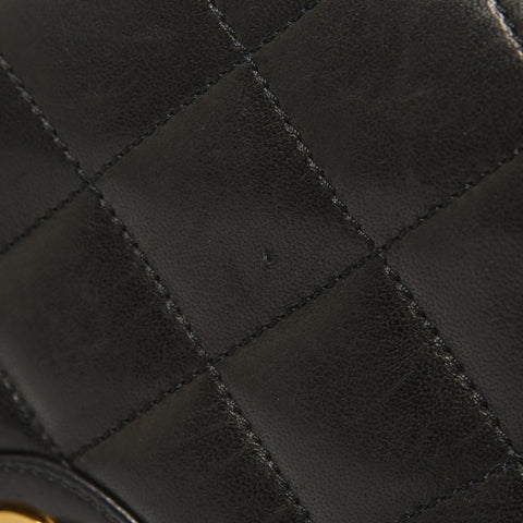 CHANEL No. 3 1994-1996 Paris Limited Edition Double Flap Lambskin Matelasse Shoulder Bag black WS25284