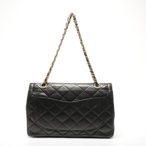 CHANEL No. 3 1994-1996 Paris Limited Edition Double Flap Lambskin Matelasse Shoulder Bag black WS25284