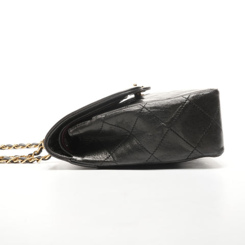 CHANEL No. 3 1994-1996 Paris Limited Edition Double Flap Lambskin Matelasse Shoulder Bag black WS25284