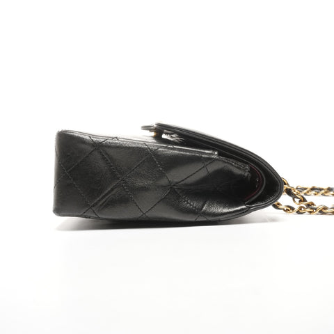 CHANEL No. 3 1994-1996 Paris Limited Edition Double Flap Lambskin Matelasse Shoulder Bag black WS25284