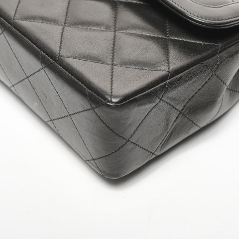 CHANEL No. 3 1994-1996 Paris Limited Edition Double Flap Lambskin Matelasse Shoulder Bag black WS25284