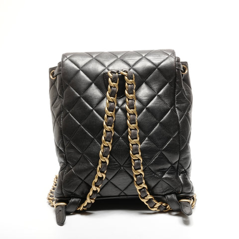 CHANEL No. 3 1994-1996 Duma Matelasse Lambskin Backpack  Daypack black WS25285