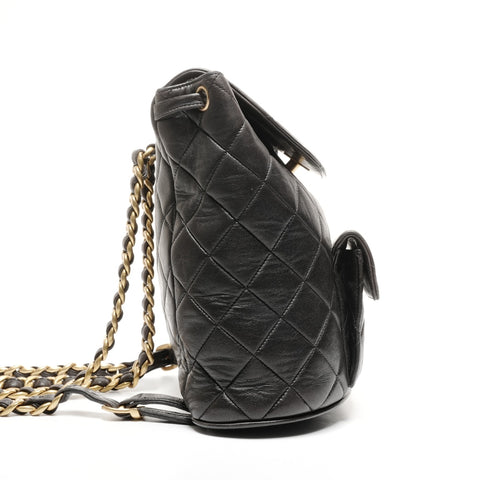 CHANEL No. 3 1994-1996 Duma Matelasse Lambskin Backpack  Daypack black WS25285