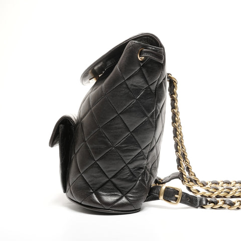 CHANEL No. 3 1994-1996 Duma Matelasse Lambskin Backpack  Daypack black WS25285