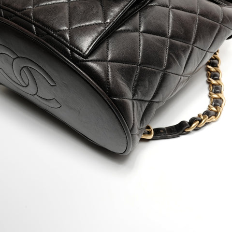 CHANEL No. 3 1994-1996 Duma Matelasse Lambskin Backpack  Daypack black WS25285
