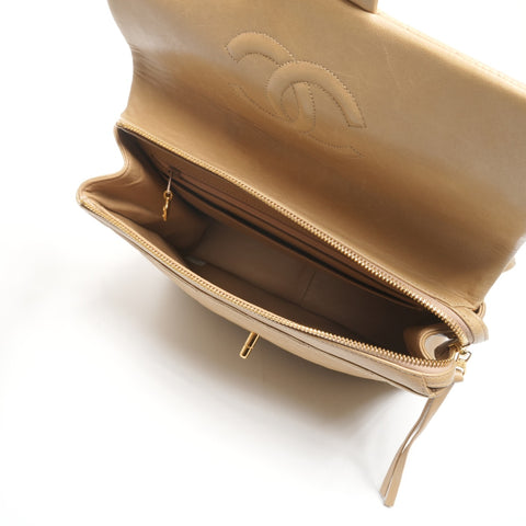 CHANEL No. 3 1994-1996 Lambskin Matelasse Flap Backpack  Daypack beige WS25286