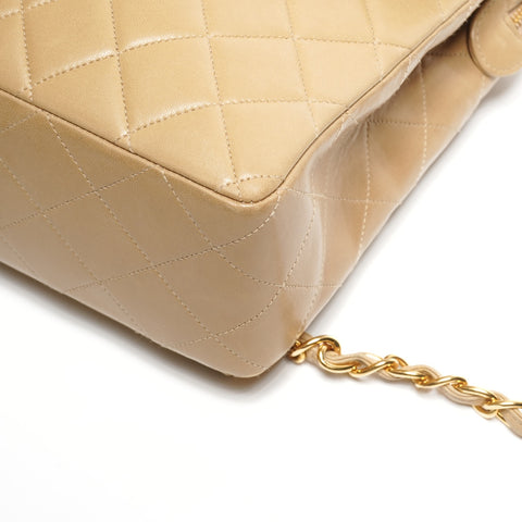 CHANEL Nr. 3 1994-1996 Lammleder Matelasse Flap Rucksack Daypack beige WS25286