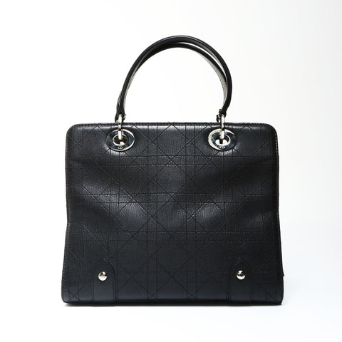 Christian Dior Lady Dior Cannage Stitch 2-way Calf Leather Handbag black WS25290