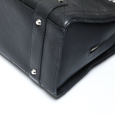 Christian Dior Lady Dior Cannage Stitch 2-way Calf Leather Handbag black WS25290