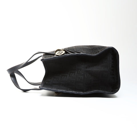 FENDI Zucchino canvas tote Handbag black WS25294