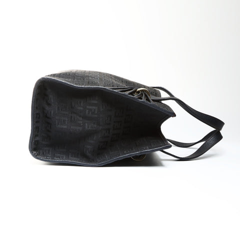 FENDI Zucchino canvas tote Handbag black WS25294