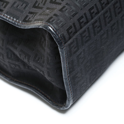 FENDI Zucchino canvas tote Handbag black WS25294