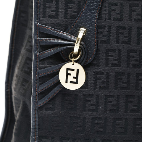 FENDI Zucchino canvas tote Handbag black WS25294