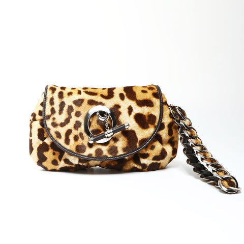 Christian Dior Harako Leopard Handbag Brown WS25295