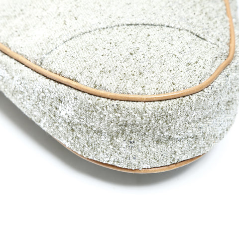 Christian Dior Satteltaschenbeutel mit Glitzer Umhängetasche Silber WS25297