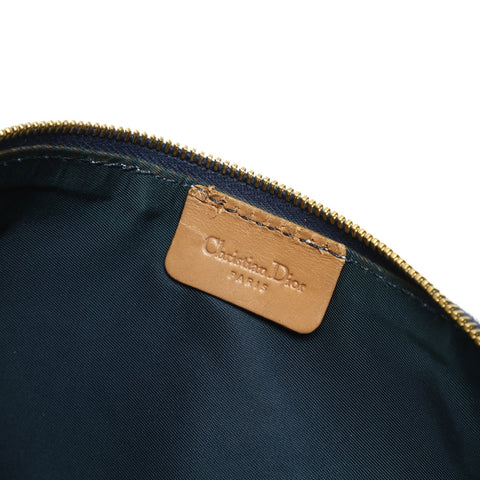 Christian Dior Saddlebag pouch with glitter Shoulder Bag Silver WS25297