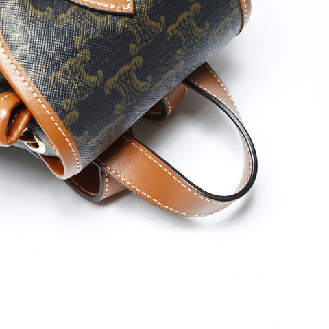 CELINE Mini Falco Sac à dos Triomphe PVC Sac à dos Marron WS25299