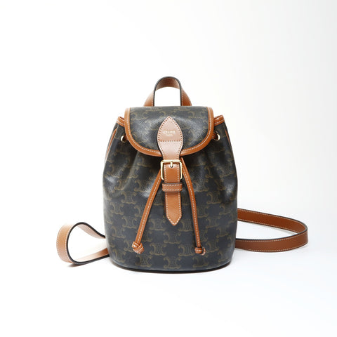 CELINE Mini Falco Backpack Triomphe PVC Backpack  Daypack Brown WS25299