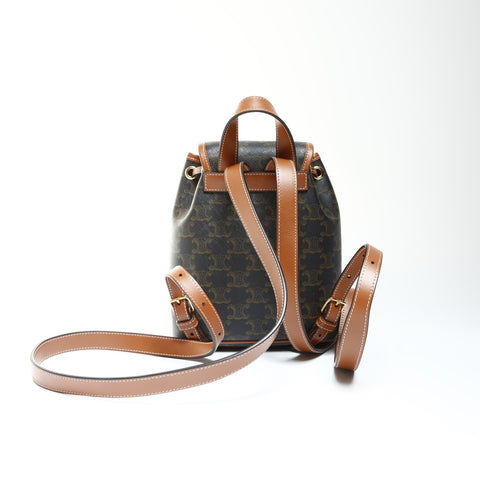 CELINE Mini Falco Sac à dos Triomphe PVC Sac à dos Marron WS25299
