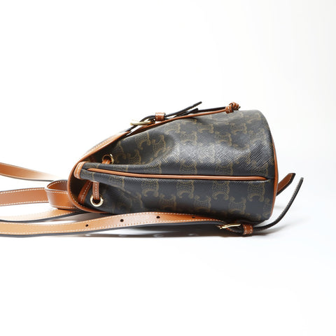 CELINE Mini Falco Backpack Triomphe PVC Backpack  Daypack Brown WS25299