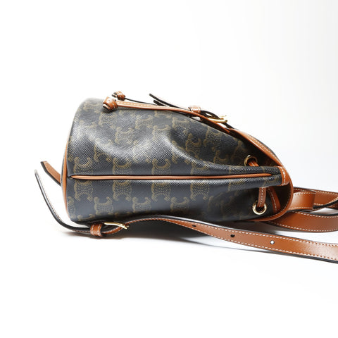 CELINE Mini Falco Backpack Triomphe PVC Backpack  Daypack Brown WS25299