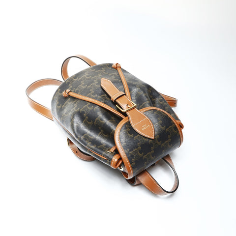 CELINE Mini Falco Backpack Triomphe PVC Backpack  Daypack Brown WS25299