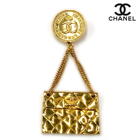 Chanel Chanel Matelasse 1995 Brooch GP Gold WS2529