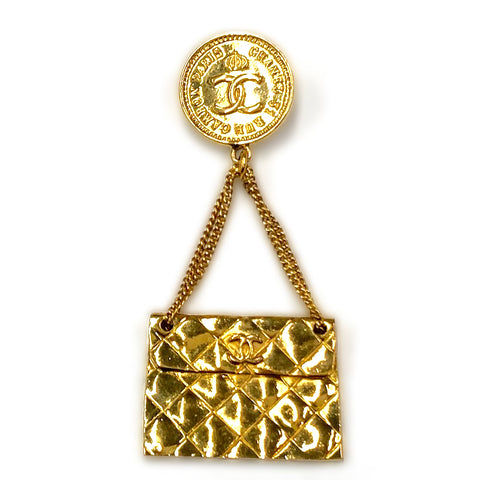 Chanel CHANEL Matelasse 1995 Brooch GP Gold WS2529