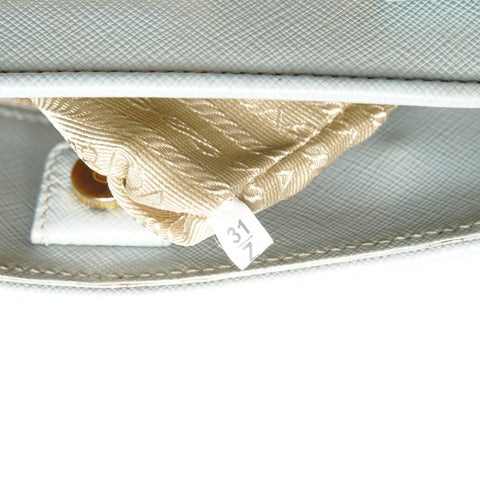 PRADA Saffiano Leather 2way Handbag blue WS25301