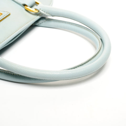 PRADA Saffiano Leather 2way Handbag blue WS25301