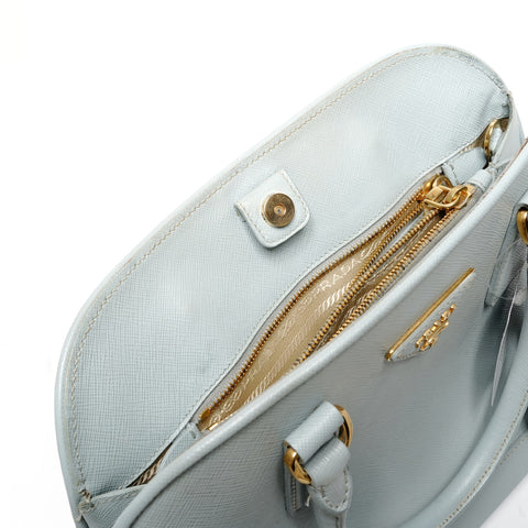 PRADA Saffiano Leather 2way Handbag blue WS25301