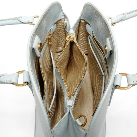 PRADA Saffiano Leather 2way Handbag blue WS25301