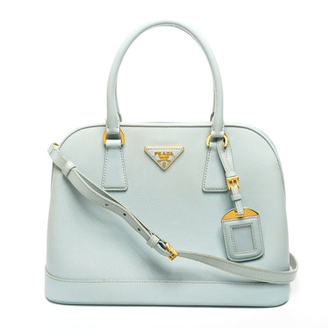 PRADA Saffiano Leather 2way Handbag blue WS25301