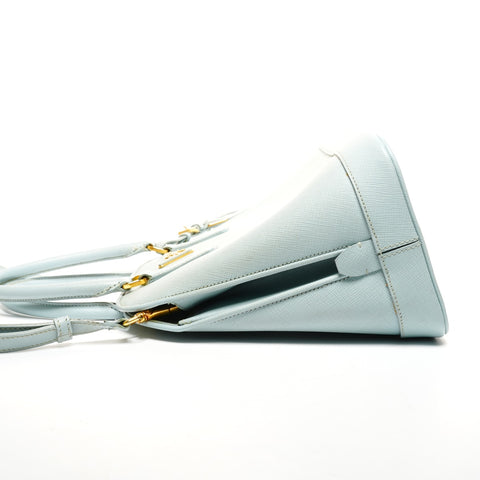 PRADA Saffiano Leather 2way Handbag blue WS25301