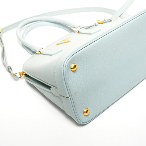 PRADA Saffiano Leather 2way Handbag blue WS25301