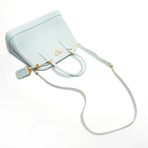PRADA Saffiano Leather 2way Handbag blue WS25301