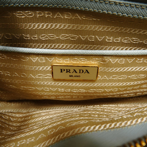 PRADA Saffiano Leather 2way Handbag blue WS25301