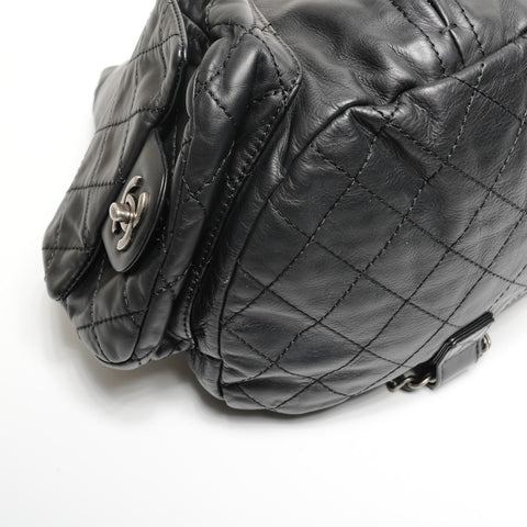 CHANEL No. 17 2012-2013 Leather Chain Backpack  Daypack black WS25302