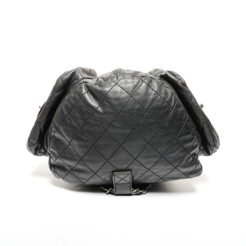 CHANEL No. 17 2012-2013 Leather Chain Backpack  Daypack black WS25302