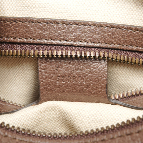 GUCCI PVC Sherry Line GG Supreme Shoulder Bag Brown WS25307