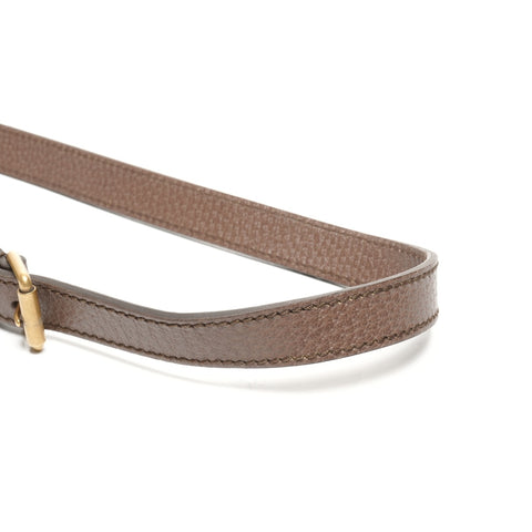 GUCCI PVC Sherry Line GG Supreme Shoulder Bag Brown WS25307